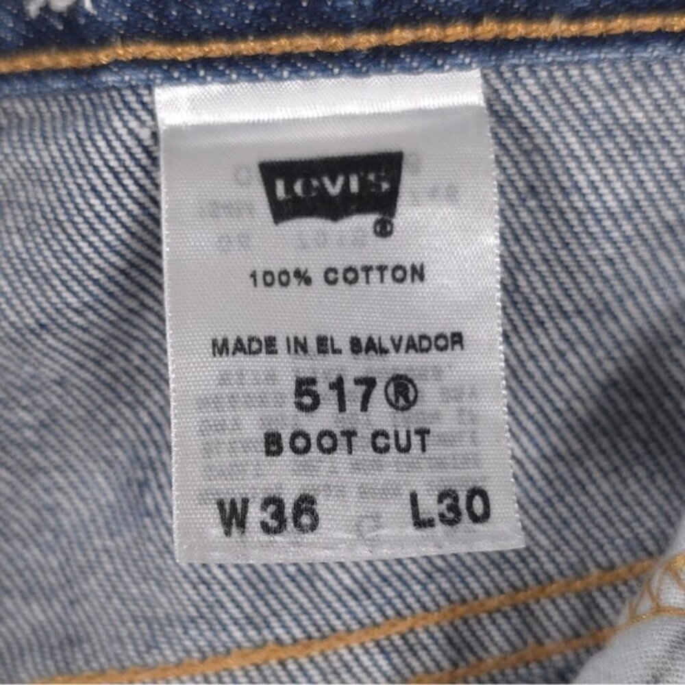 Levi’s 517 Men’s Jeans BOOTCUT 100% Cotton Y2K Size W36 L30 - Picture 12 of 12